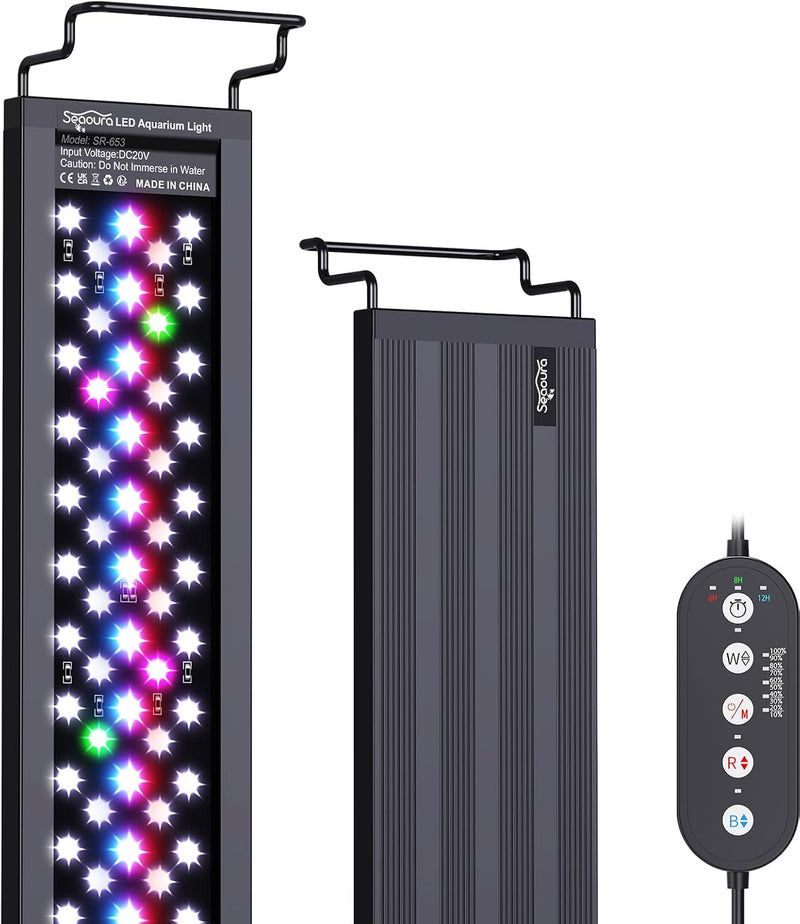 SEAOURA WRB LED Aquarium Light with Timer for 18-24in Freshwater Fish Tank