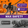 Cat Harness and Leash, Cat Halloween Costumes with Bat Wings & Pumpkin Bell