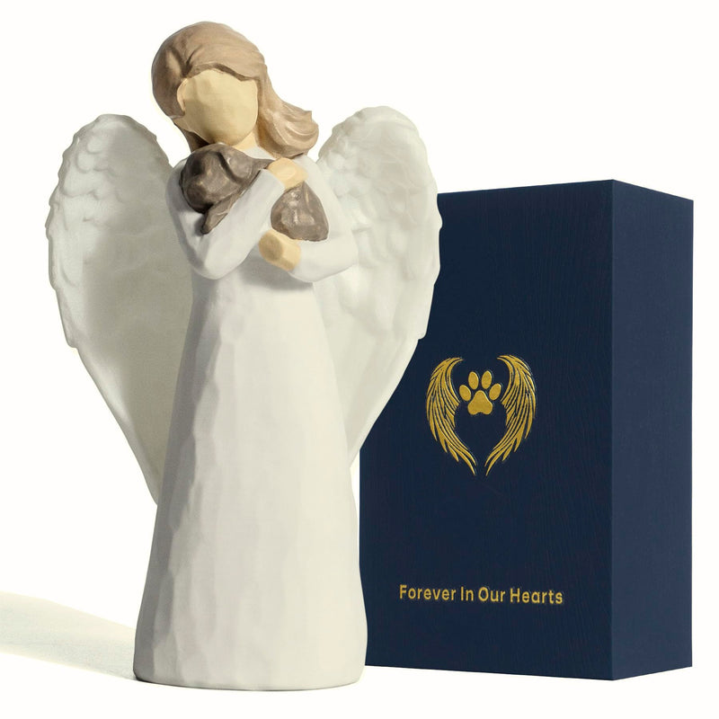 DecorSmart Pet Loss of Dog Sympathy Gift, Angel Pet Memorial Gifts for Loss of Dog Remembrance Bereavement Rainbow Bridge Passing Away Gifts Figurines (Angel)