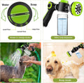 Dog Washing Hose Attachment - Dog Shower Attachment with 3-Way Diverter and 6.56FT Shower Hose, 8-in-1 Water Nozzle Soap Sprayer for Pet Bathing and Garden Nozzle, Pet Grooming Glove
