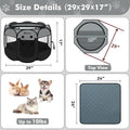 Persure Cat Dog Playpen Tent Crate Cage with Pee Pad, Dark Grey
