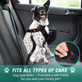 COOYOO Dog Seat Belt,3 Piece Set Retractable Dog Car Harness Adjustable Dog Seat Belt for Vehicle Nylon Pet Safety Seat 