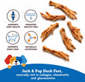 Jack&Pup Duck Feet for Dogs, Dehydrated Duck Feet Dog Treats, 20 ct