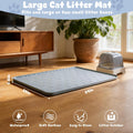 JUJOMAT Cat Litter Box Mat, 34"×22" Waterproof Silicone Cat Litter Trapping