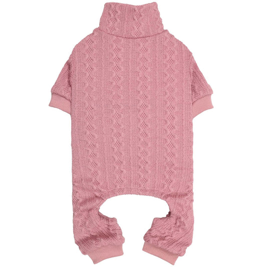 Dog Sweater Turtleneck Knitted Pet Clothes Solid Color Puppy Sweater Warm Dog Sweaters for Small Medium Dogs(Pink&S/M)