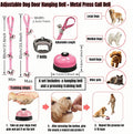 Dog Door Bell for Potty Training, 2-in-1 Set with Adjustable Hanging Bell(Includes 7 Stainless Steel Bells) and Metal Pr