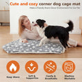 Fanfanwin 42.5 x 23.8 Inch Corner Crate Dog Mat, Double-Sided Flannel Washable Dog Kennel Pad, Thin Reversible Deluxe Cr