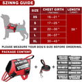 Service Dog Vest Harness and Leash Set+10 Patches,No Pull&Adjustable Reflective Dog Harness with Soft Padded Handle for 