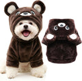 Dog Hoodie with Bear Ears Fleece Dog Sweater for Small Dogs French Bulldog Clothes Puppy Costume for Small Dogs XS Winte