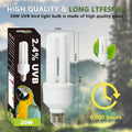 LUCKY HERP UVA UVB Light Bulb for Birds 2.4 UVB 20W Compact Flourescent Lamp for All Kinds Captive Birds