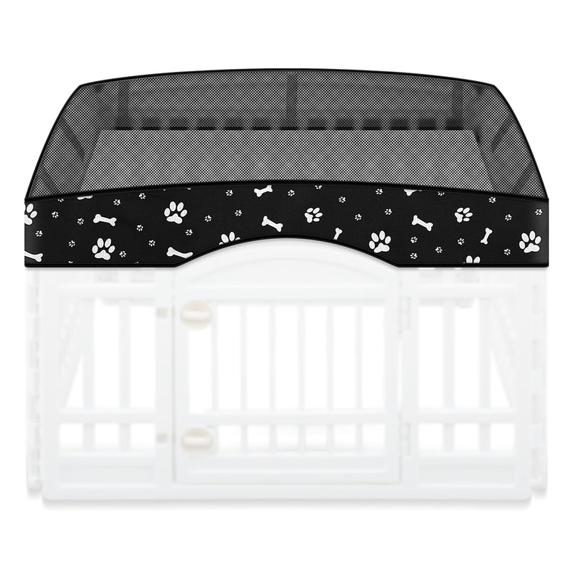Dog Playpen Mesh Top Lid Fits for 36 Inch 4 Panels Crate Cover Regular Square Plastic Exercise Pet Pen, Breathable Pet Playpen Shade Covers for Dog Crate Pad, Cover Only, Fence Not Included(Black)