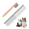 Meirivrn Dog Eye Comb Stainless Steel Pet Grooming Comb, Dog Flea Combs Pet Facial Brush, Round-Tip Arc Teeth Stress-free Tear Stain Remover for Puppy Cat, 2 Pcs