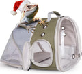 WEVONIGU Expandable Small Animal Backpack Carrier with Clear Bubble Window Large Space Travel Cage for Hedgehog Rat Parr