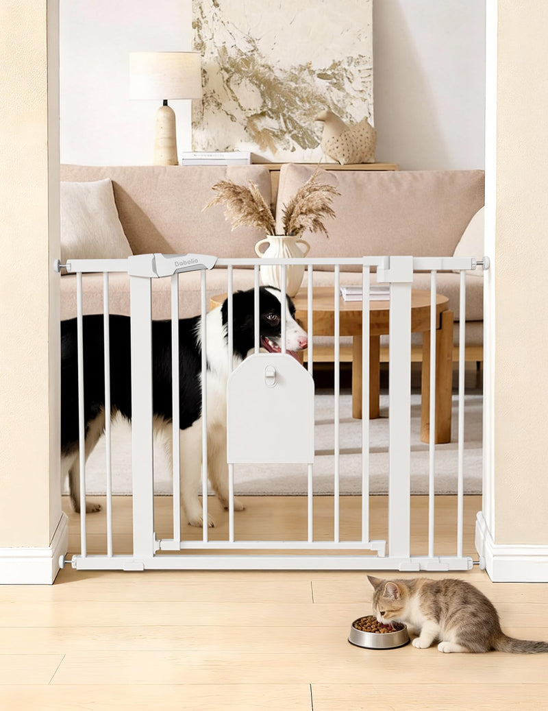 Babelio Auto Close Baby Gate with Cat Door,29-43
