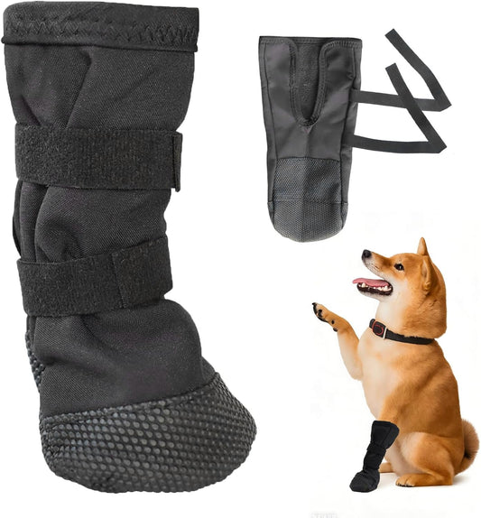 Dog Paw Wound Recovery Boot, Breathable Dog Bootie for Injured Paw, Anti-Slip Dog Shoe with Self-Adhesive Strap, Protect
