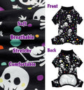 XPUDAC Dog Halloween Pajamas for Small Medium Dogs Skull Costume Soft Puppy Clothes Pet Outfit cat Jumpsuits, Medium