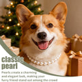 1 White Dog Pearl Necklace, Adjustable Pearl Necklace for Small Dogs Puppies, Celebration Wedding Party Costume Accessor