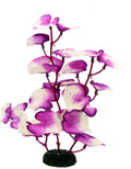 Silk Aquarium Plants for Betta Fish Tank, Purple-White, 8 Inch