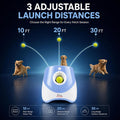 Automatic Ball Launcher for Dogs with 10 Tennis Balls (2 inch), Dog Ball Launcher with 3 Range Modes (10/20/30ft), Rechargeable Dog Balls Thrower for Small-Medium Dogs,Indoor/Outdoor Pet Fetch Machine