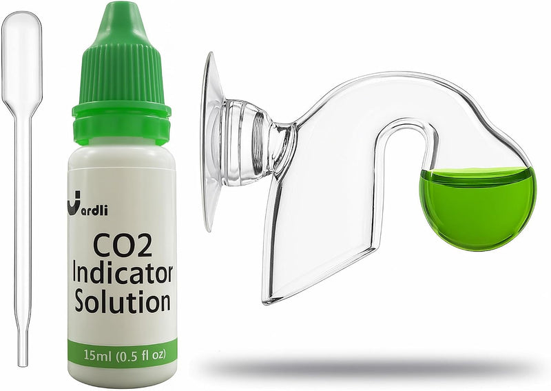 Glass Nano CO2 Drop Checker with Solution for Planted Aquarium System - CO2 Concentration Monitor Set (Nano Drop Checker