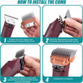 DODAER Dog Animal Stainless Steel Wide Clipper Attachment Guard Comb Set for A5 Series | Snap-On/Off Design Combs,Only Fir for 10W/15W/30W Wide Blade (Medium 5-Piece)