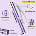 Cat Toy, Distinctive Purple Painted Metal Casing with Paw Print Design, USB Rechargeable, 3 Light Modes & 5 Adjustable Patterns,Interactive Chase Toy for Indoor Cat & Dog & Bird Training & Exercise