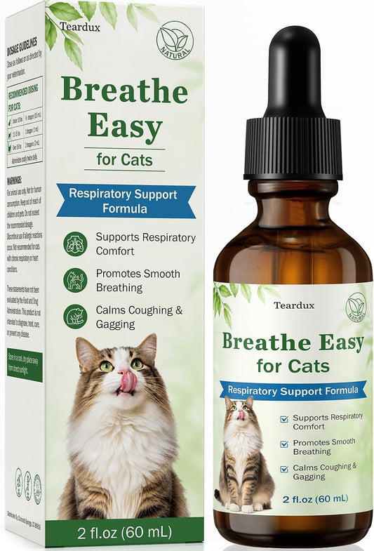 Cat Respiratory Support, Breathe Easy for Cats, Relieves Sneezing, Coughing