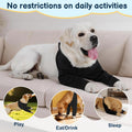 BARKLESS Dog Surgery Recovery Suit for Front Leg, Breathable & Soft Dog Long Front Leg Sleeve Shirt to Stop Licking, Adjustable|Comfortable Male Female Wound Cover, Pet Cone Alternative (Black, L)