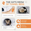 3-in-1 Cat Tunnel Bed – Cat Tunnels & Cat Beds for Indoor Cats with Catnip Toys – Cat Bed Cave & Peekaboo Cat Hideaway – Foldable Interactive Cat, Kitty & Kitten Toys