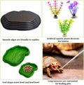 Reptile Water Dish with Ramp Turtle Bathing Pool 7 Pcs Feeding Bowl