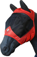 T TEKE Fine Mesh Horse Fly Mask w/No Ears, UV Blocking 3D Eye Visor with Extra Fleece Cushioned Forehead, Protection fro
