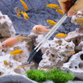 2Pcs Reptile Feeding Tong with Rubber Tip Aquarium Tweezers Stainless Steel Straight Curved Feeding Tong Long Handle Ter