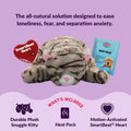 Snuggle Kitty Heartbeat Cat Toy for Kittens and Cats with Real-Feel Pulse and Heat Pack, Calming Sleep Aid for Cat Anxiety, New Kitten Essentials - Tan Tiger