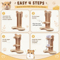 L, 11 Inch Wooden Silent Hamster Wheel with Water Bottle
