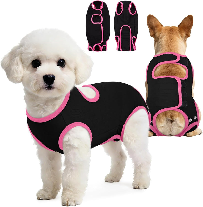 IDOMIK Adjustable Dog Surgery Recovery Suit, Anti-Lick Dog Onesie,Black,M
