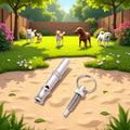 Silver Adjustable Ultrasonic Dog Whistle,Portable Whistle Pet Whistle Supersonic Whistle Dog Whistles for Pet Training,T