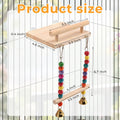 CZWESTC Natural Wood Bird Perch Swing - Cage Platform for Budgies, Cockatiels, Parakeets & Small Birds - Adjustable Play Rest Gym