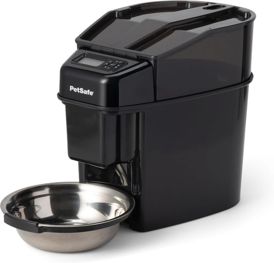 PetSafe Automatic Cat Feeder - Healthy Pet Simply Feed - Automatic Pet Feeder for Cats & Dogs - Timed Pet Feeder with Programmable Portion Control - Holds 24 Cups of Dry or Semi-Moist Dog or Cat Food