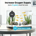 hygger 1.5 Watt Mini Aquarium Air Pump, Quiet Aerator with Air Stone Tubing Suction Cup Clip, Small Fish Tank Bubbler Ox