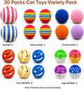 Cat Toys for Indoor Cats, 20 Packs Cat Toys Balls