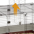 Ferplast Krolik XXL Rabbit Cage w/Wire Extension | Rabbit Cage Includes All Accessories & Measures 63.8L x 23.62W x 19.6