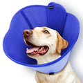Vithael Upgraded Dog Cone Collar for Large Medium Dogs, Soft Dog Cone with Double-Layer Design, Adjustable Pet Recovery Collar for Dogs After Surgery, Elizabethan Collar (L, Blue)