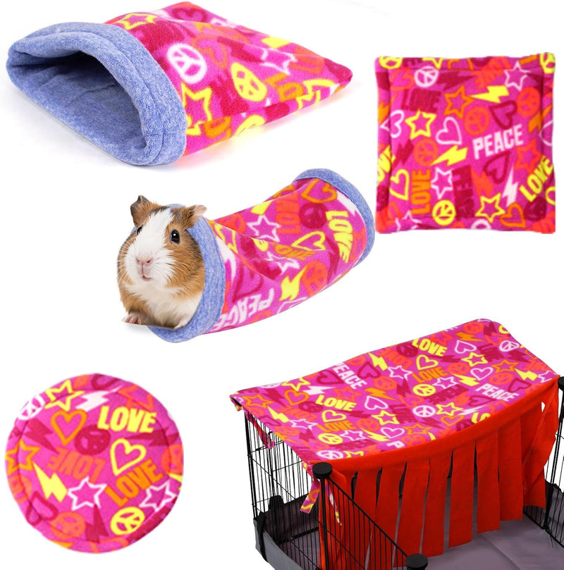 NAPLORD Guinea Pig Fleece Bedding,Snuggle Sack, Tunnel,Fleece Forest Hideout,Small Animal Pads for Guinea Pigs and More