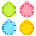 IVIA PET Food Can Lids, 4 Pcs Silicone Pet Food Can Covers for Dog & Cat Food, One Tin Cap Fit Most Standard Size Dog Cat Food Canned（Multicolor）…