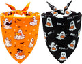 Halloween Dog Bandanas Cute Ghost Reversible Pet Outfit 2PCS