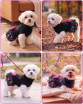 CuteBone Halloween Dog Sweater Dress with Bow for Small Medium Dogs & Cats