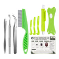 KuuCare 10-in-1 Tick Removal Tool Kit for Dogs & Cats, Safe No-Squeeze Tick Remover Set with Twister-Style Hooks, Tweezers & Flea Comb, Portable Storage Case for Home & Outdoor Use