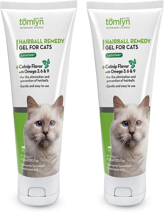 Tomlyn Laxatone, Catnip Hairball Gel for Cats, 2 Pack
