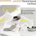 Elevated Cat Bowl with Height Adjustable 0-17.5° Tilt Stand,White