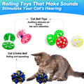 Cat Toys 27 Packs Combo Set, Cat Catnip Fish and Ball Toy, Cat Bell Balls Crinkle Balls, Cat Spring Toys, Plush Mices At